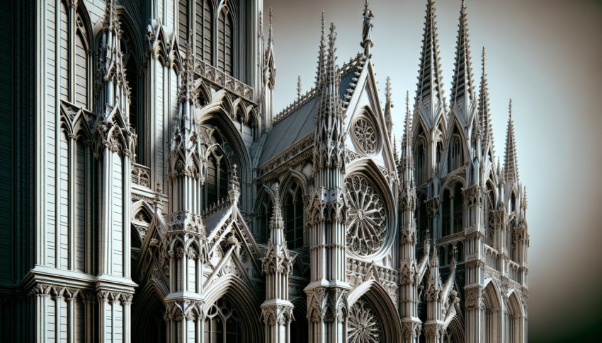 Photograph the intricate details of Gothic cathedral architecture 6