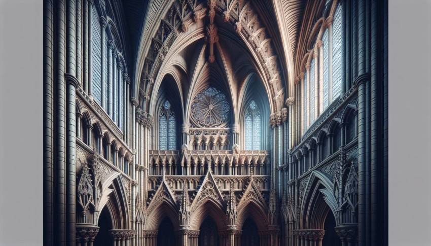 Photograph the intricate details of Gothic cathedral architecture 11