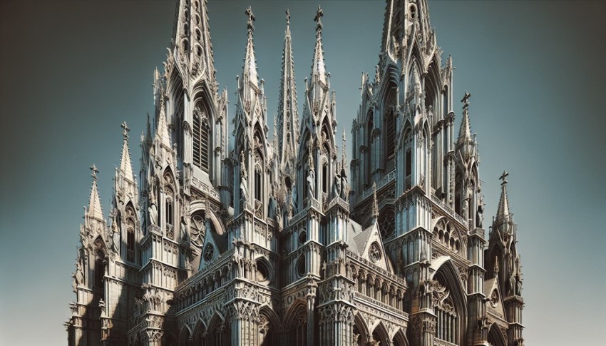 Photograph the intricate details of Gothic cathedral architecture 12