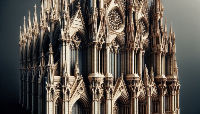 Photograph the intricate details of Gothic cathedral architecture 15