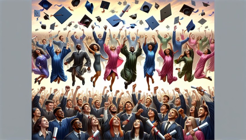 Snap a shot of high school graduates tossing their caps into the air 1