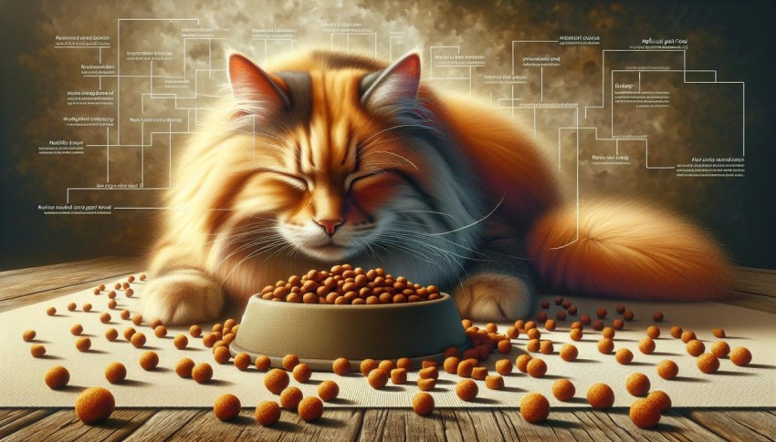 Wholesome Meal A Cat Enjoying Its Natural Diet