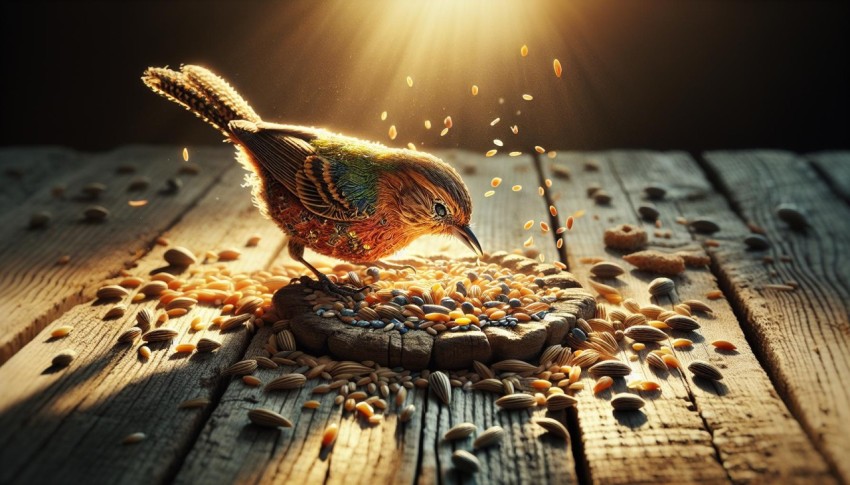 Dietary Elegance A Bird Feeding on Natural Seeds