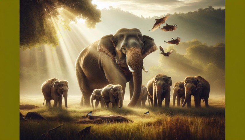 Serene Bonds Observing the Peaceful Social Interactions of Elephants