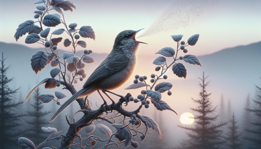 Melodic Harmony A Bird Singing in the Early Morning Light