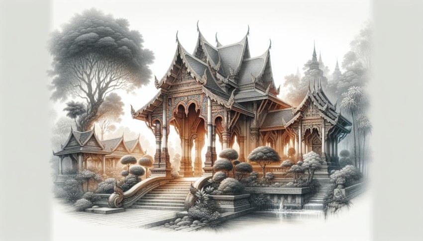 Through the Thai Archway Visions of a Past Era Preserved in Stone and Wood