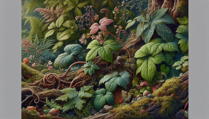 Lush Garden Tapestry A Close Up of Nature's Intricate Patterns