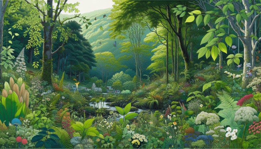 Verdant Veil Capturing the Essence of Organic Diversity