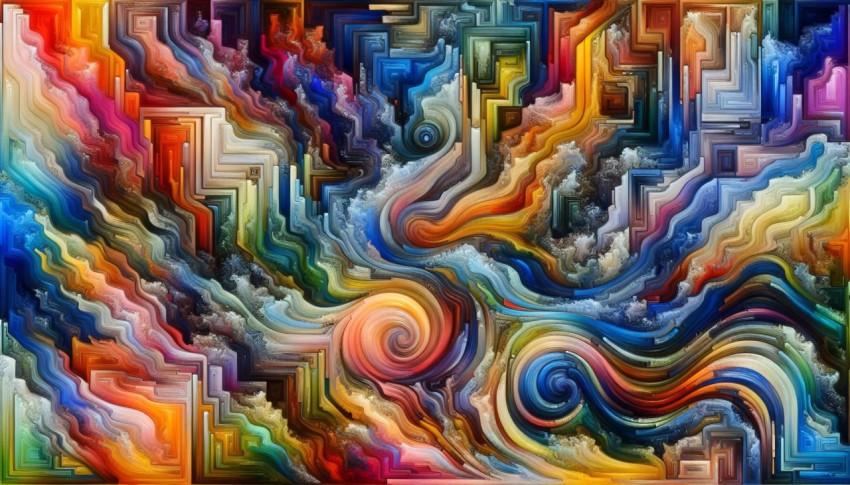 Abstract Tapestry Weaving Colors and Imagination