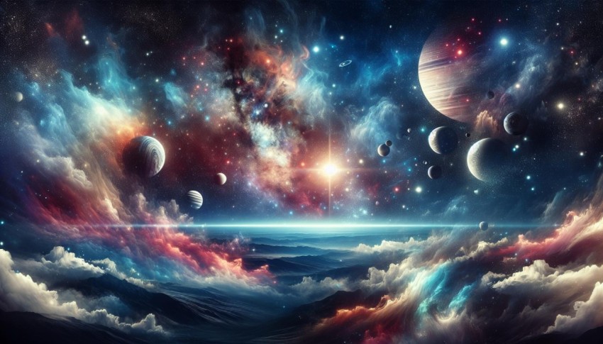 Cosmic Mural Crafting a Visual Ode to the Universe