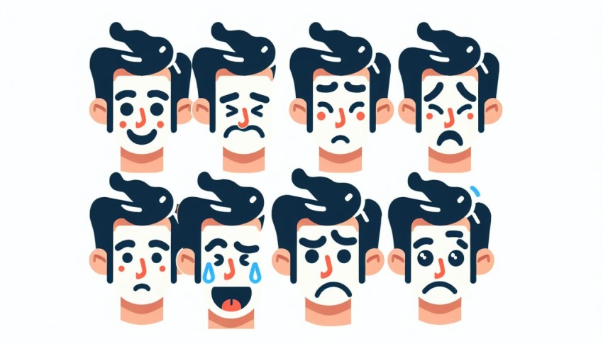 อารมณ์ Emotion พื้นหลังขาว graphic white background