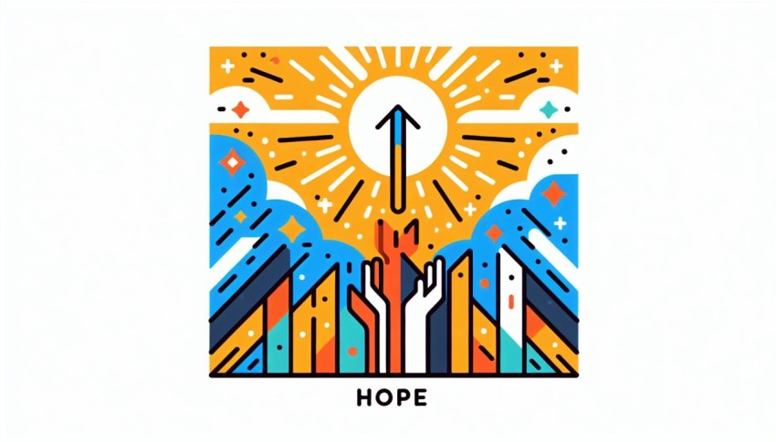 ความหวัง Hope พื้นหลังขาว graphic white background
