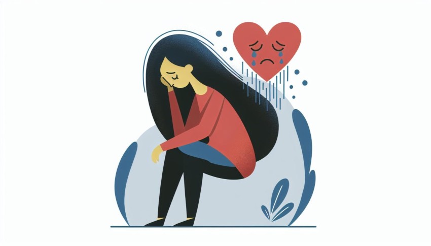 ความเศร้า Sadness พื้นหลังขาว graphic white background