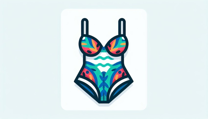 ชุดว่ายน้ำ Swimsuit พื้นหลังขาว graphic white background