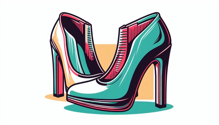 รองเท้าส้นสูง High Heels พื้นหลังขาว graphic white background
