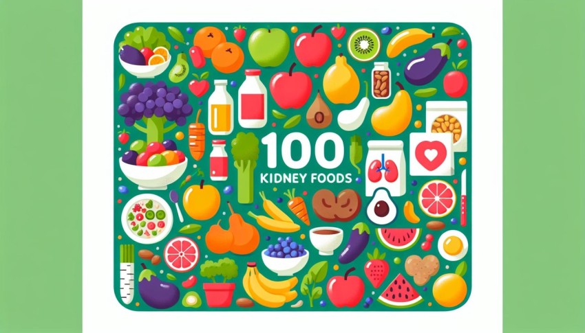100 อาหาร โรคไต กินได้ 100 Foods Kidney Disease Friendly พื้นหลังขาว graphic white background
