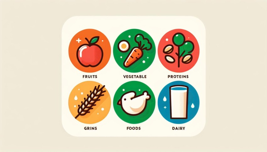 อาหาร 5 หมู่มีอะไรบ้าง What are the Five Food Groups พื้นหลังขาว graphic white background