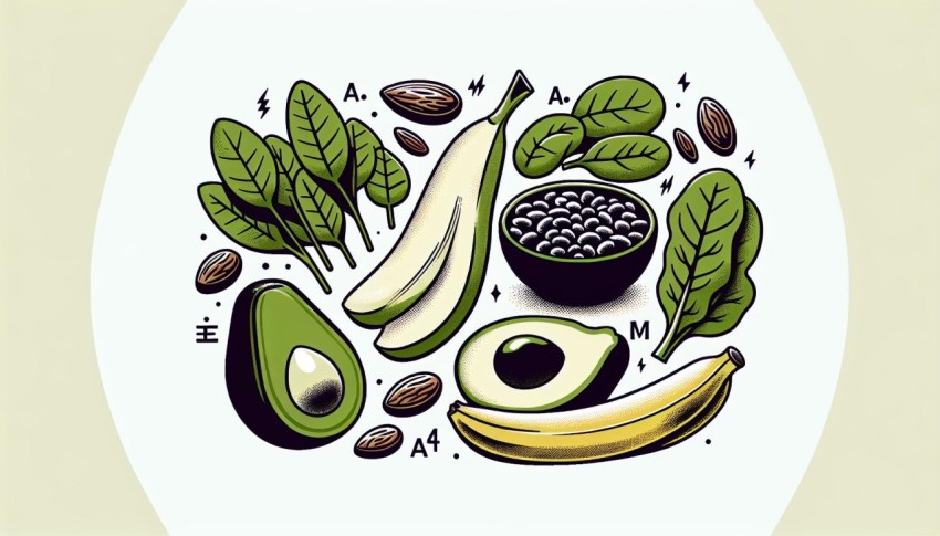 แมกนีเซียม อาหาร Magnesium Rich Foods พื้นหลังขาว graphic white background