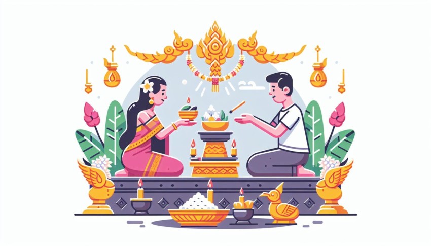 คำ บูชา ถวาย อาหาร พระภูมิ เจ้าที่ Food Offering Prayers พื้นหลังขาว graphic white background