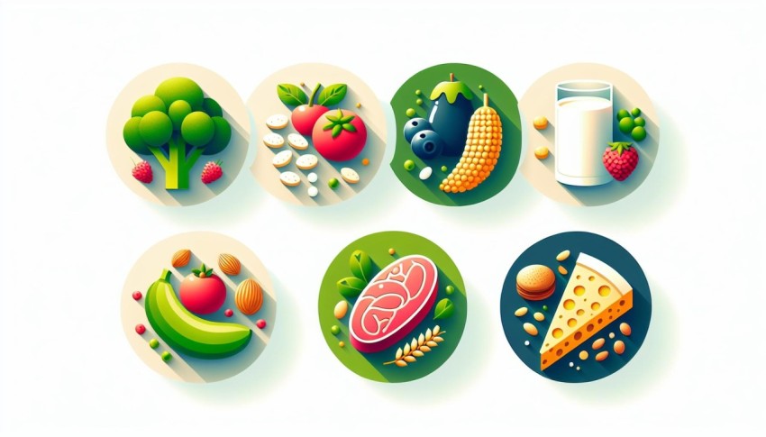 อาหาร5หมู่มีอะไรบ้าง What are the Five Food Groups พื้นหลังขาว graphic white background