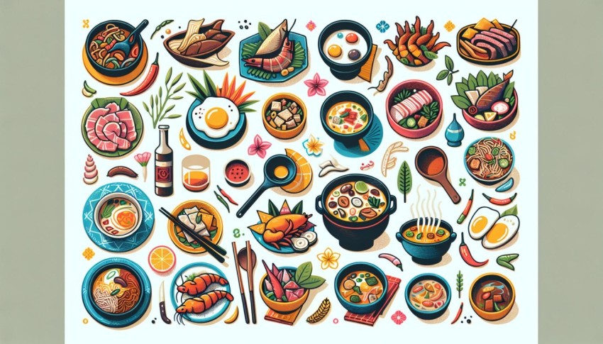 อาหาร ภาคเหนือ 30 ชนิด 30 Northern Thai Foods พื้นหลังขาว graphic white background