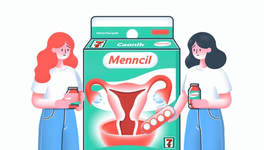 เครื่องดื่ม แก้ปวดท้องเมนส์ 7 11 Menstrual Pain Relief Drinks from 7 11 พื้นหลังขาว graphic white background