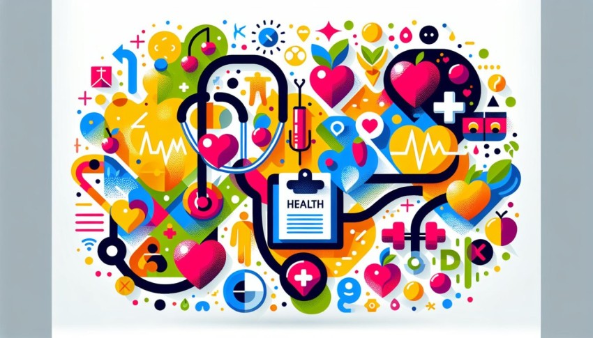 สุขภาพ Health พื้นหลังขาว graphic white background