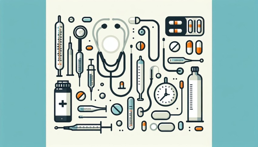 เครื่องมือแพทย์ Medical Equipment พื้นหลังขาว graphic white background