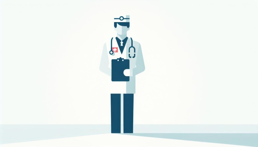 แพทย์ Physician พื้นหลังขาว graphic white background