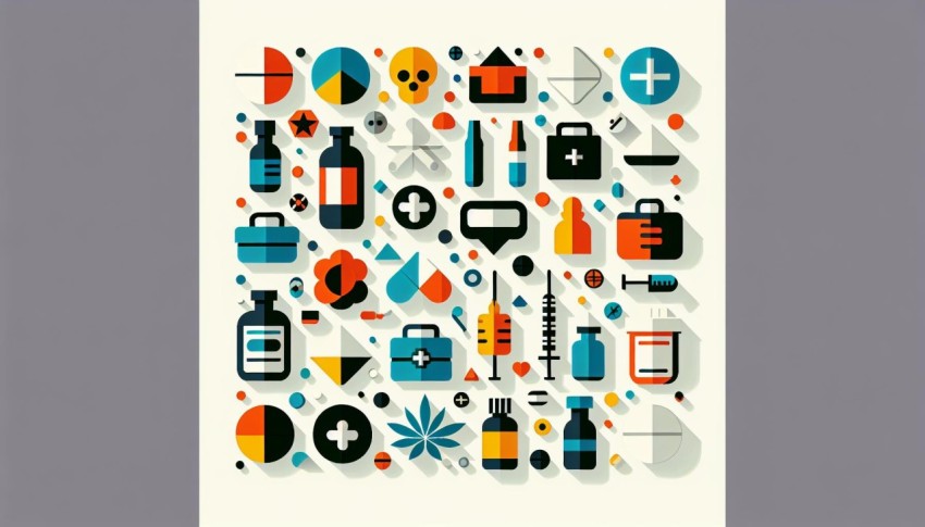 ยาเสพติด Drugs พื้นหลังขาว graphic white background