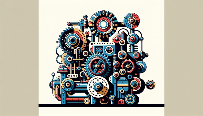 เครื่องจักร Machinery พื้นหลังขาว graphic white background
