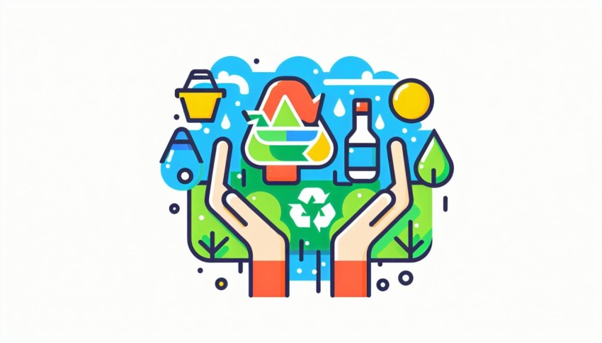 รีไซเคิล Recycling พื้นหลังขาว graphic white background