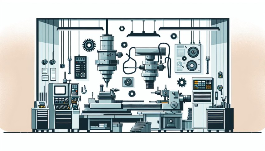 โรงกลึง Machine Shop พื้นหลังขาว graphic white background