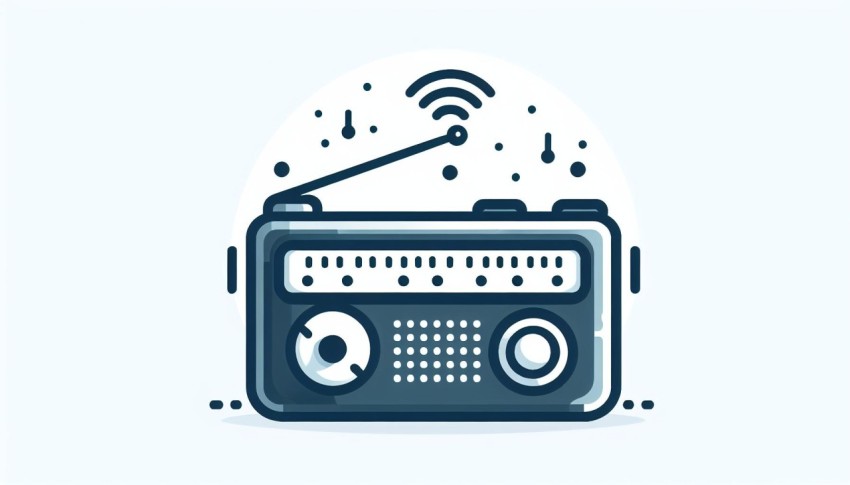 วิทยุออนไลน์ Online Radio พื้นหลังขาว graphic white background