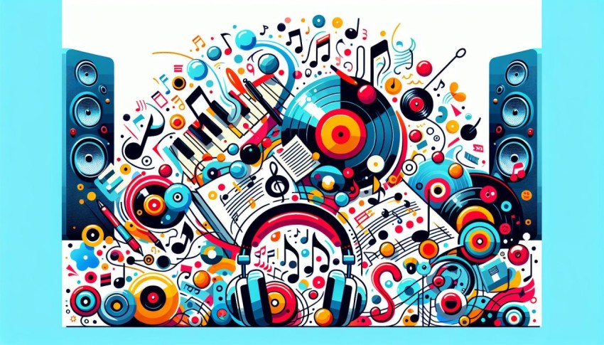 เพลงใหม่ New Music พื้นหลังขาว graphic white background