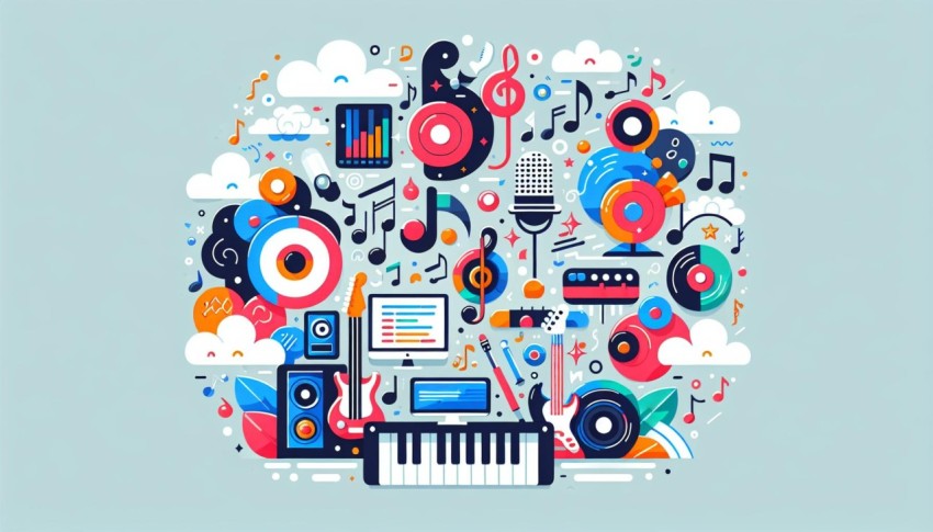 เพลงสากล International Music พื้นหลังขาว graphic white background