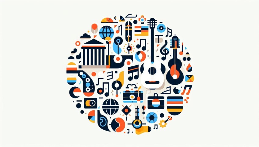 ดนตรีสากล International Music พื้นหลังขาว graphic white background