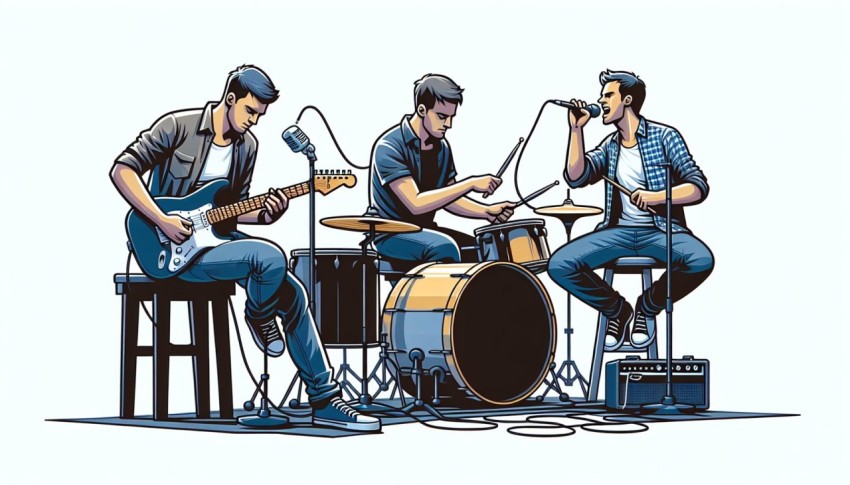 วงดนตรี Band พื้นหลังขาว graphic white background