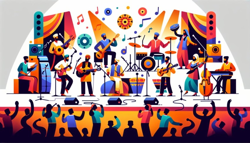 ดนตรีสด Live Music พื้นหลังขาว graphic white background