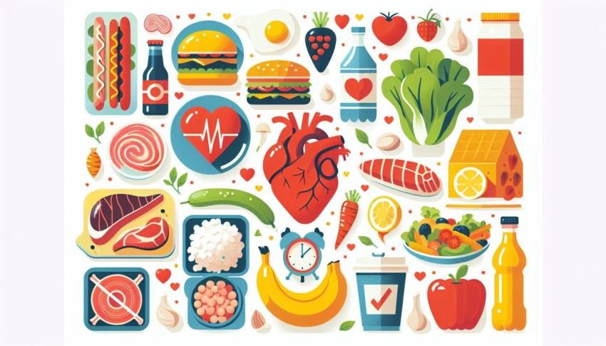 อาหาร โรคหัวใจ ห้ามกิน Foods to Avoid for Heart Disease พื้นหลังขาว graphic white background