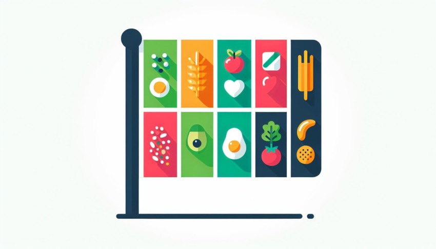 ธงโภชนาการ อาหาร5หมู่ Nutrition Flag for Five Food Groups พื้นหลังขาว graphic white background