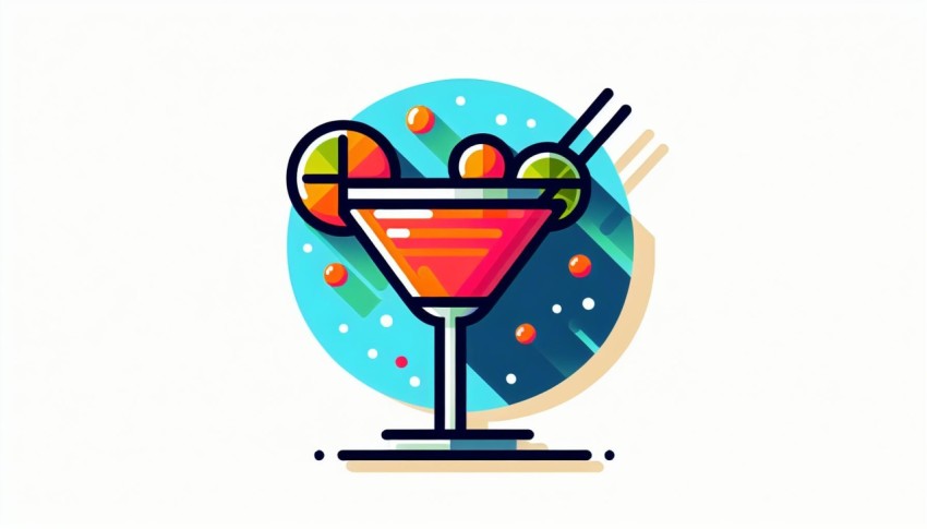 cocktail เครื่องดื่ม Cocktail Drinks พื้นหลังขาว graphic white background