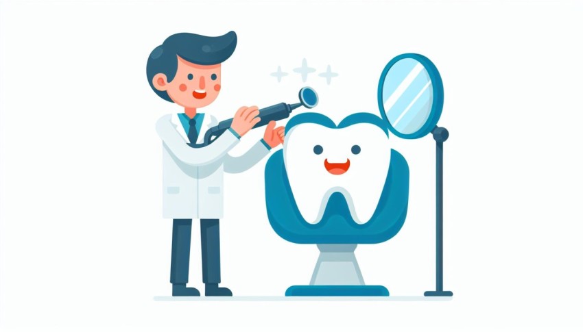 หมอฟัน Dentist พื้นหลังขาว graphic white background