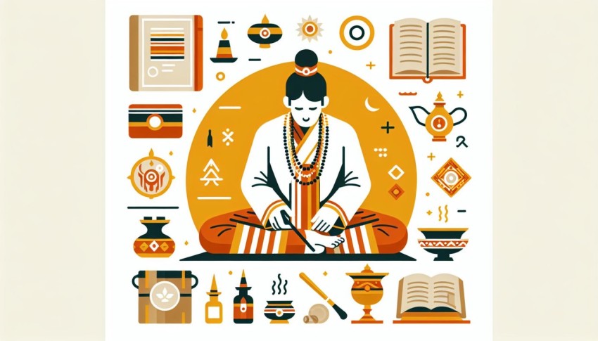 หมอผี Shaman พื้นหลังขาว graphic white background