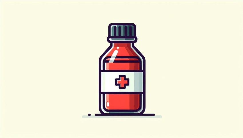 ยาแก้ไอ Cough Medicine พื้นหลังขาว graphic white background