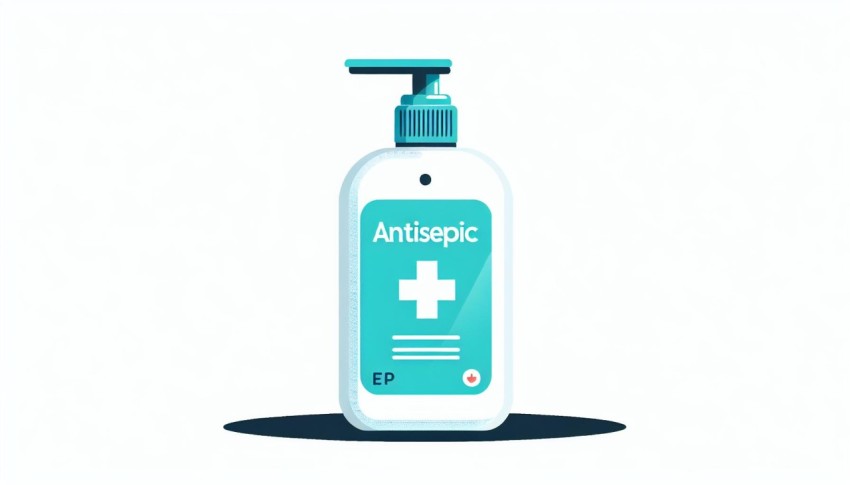 ยาฆ่าเชื้อ Antiseptic พื้นหลังขาว graphic white background