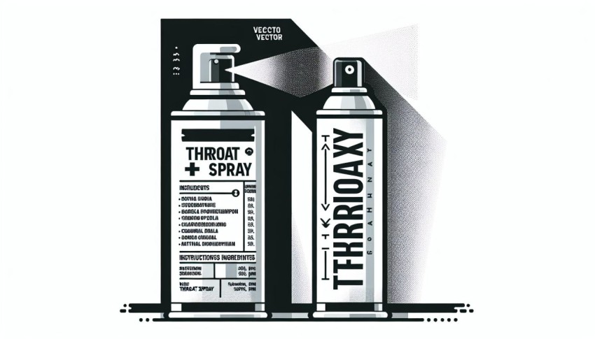 ยาพ่นคอ Throat Spray พื้นหลังขาว graphic white background