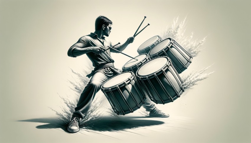 Drum playing to unify sound direction
